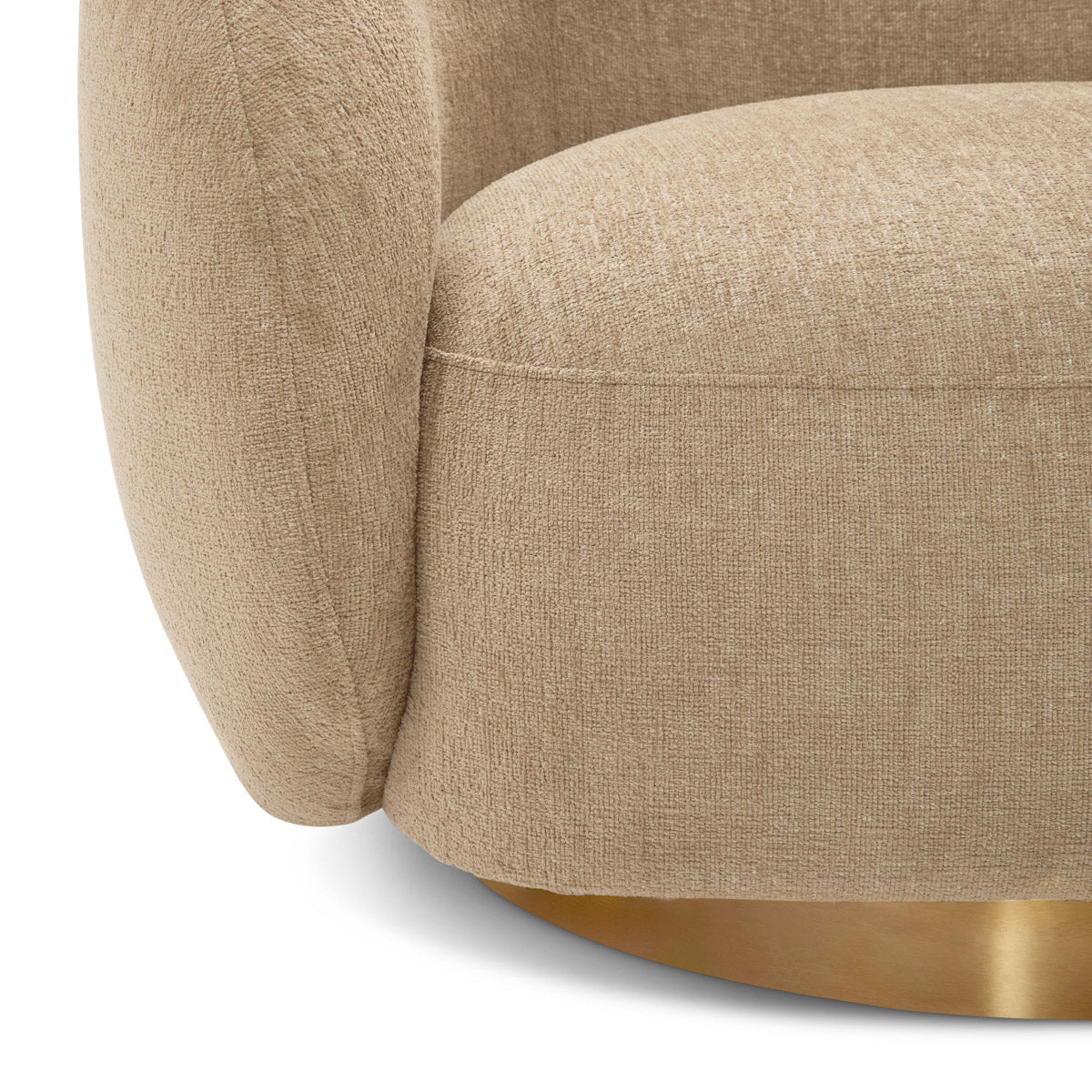 Eichholtz Swivel Chair Brice crafted from natural and synthetic fibres without sacrificing comfort and style. Options assembled in the