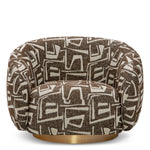 Eichholtz Swivel Chair Brice living space. Cosy and contemporary, this elegantly curved swivel chair features a stylish dark brown-coloured