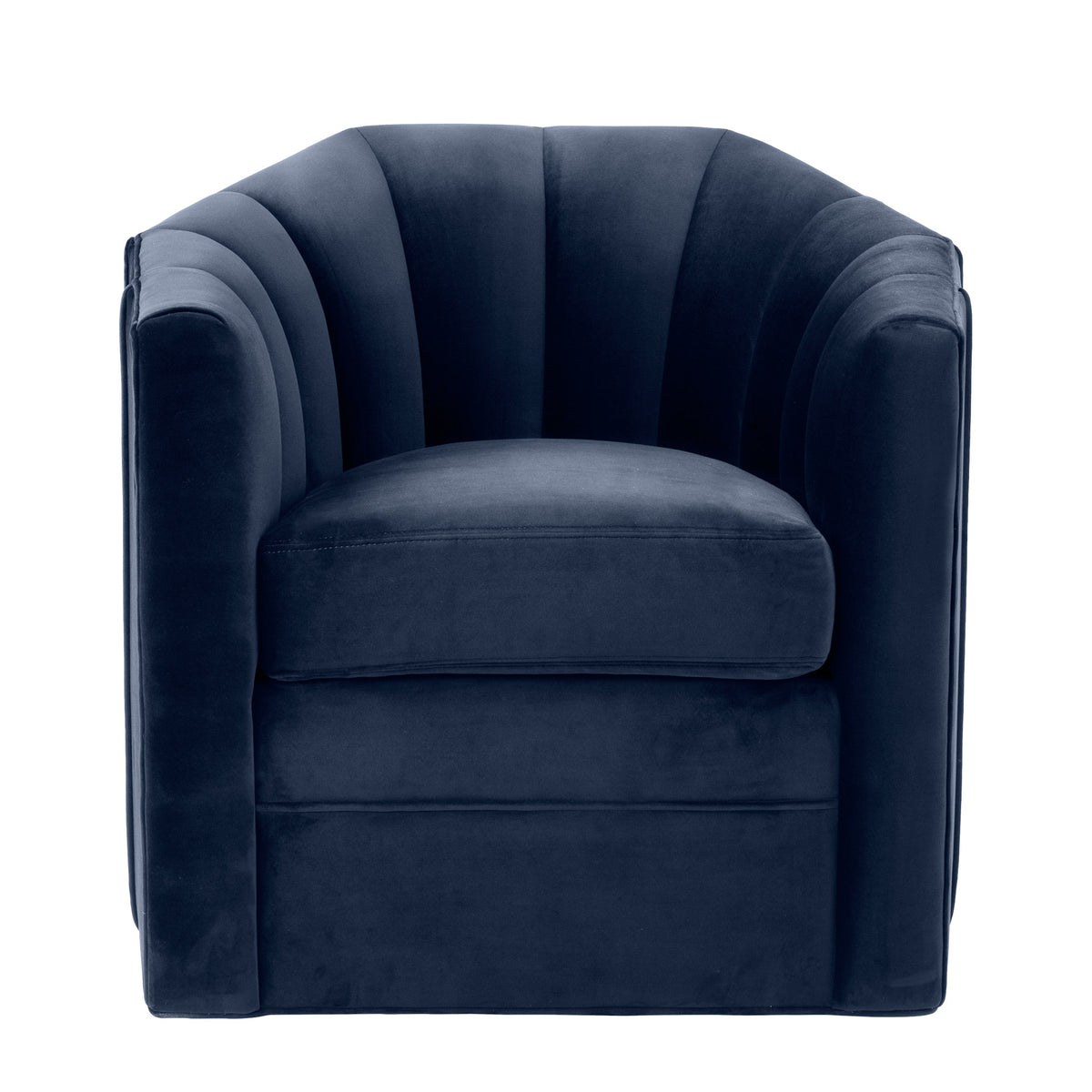 Eichholtz Swivel Chair Delancey symmetry and Savona midnight blue velvet upholstery, this luxury swivel chair is a must-have for