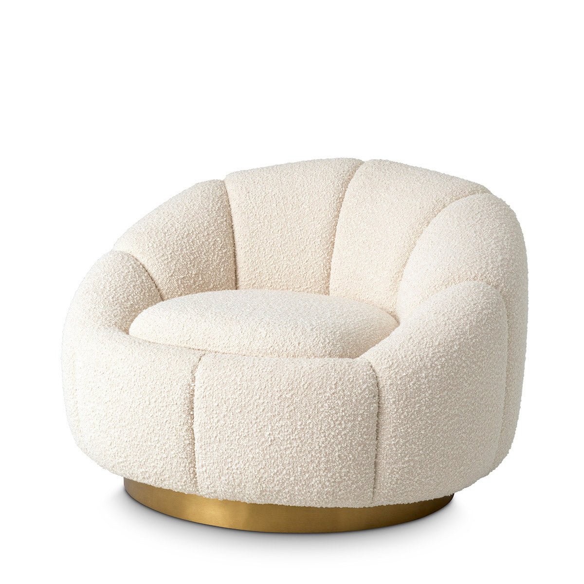 Eichholtz Swivel Chair Inger With its relaxing curves and soft-touch bouclé upholstery, Swivel Chair Inger will bring opulence to