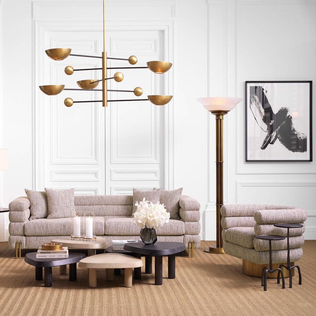 Eichholtz Swivel Chair Maguire Deco design style from the 1930s, characterised by curvaceous forms and long horizontal lines. Maguire