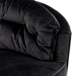 Eichholtz Swivel Chair Recla soft Bolard black velvet and neatly finished with piping. Swivel Chair Recla Crafted by Eichholtz