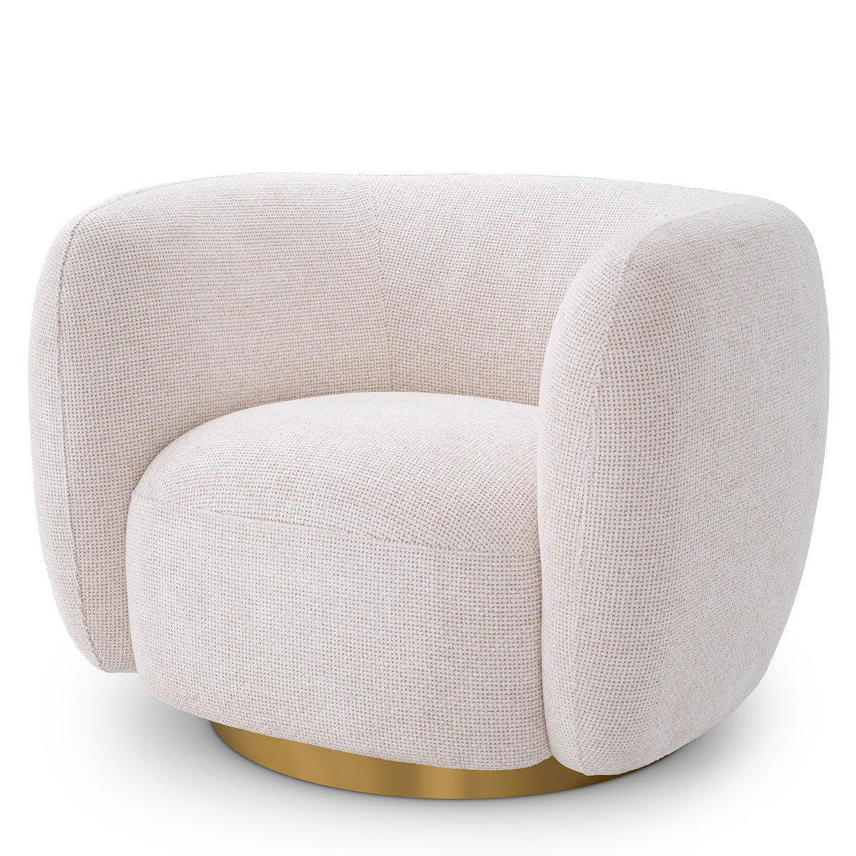 Eichholtz Swivel Chair Roxy Enjoy the soft embrace of the curvaceous Roxy Swivel Chair in our Lyssa off-white fabric.