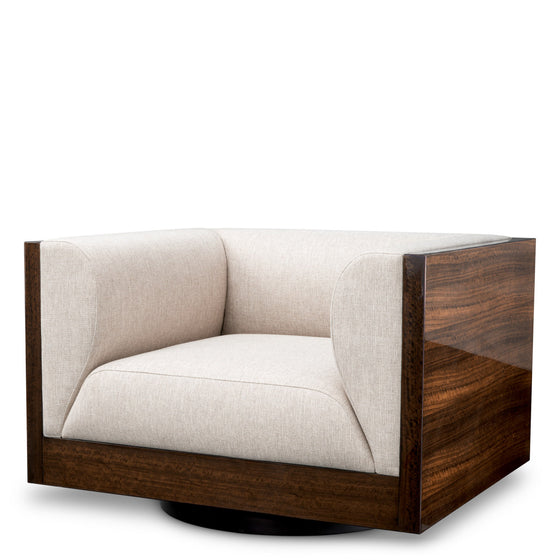 Eichholtz Swivel Chair Sebastian Immerse in unparalleled sophistication with the Swivel Chair Sebastian. Featuring a high-gloss eucalyptu...