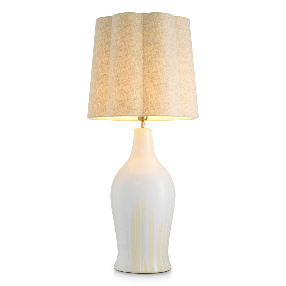 Eichholtz Table Lamp Beatriz Embrace sophistication with the Beatriz Table Lamp, featuring a distinctive white drip-effect ceramic base c...