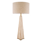Eichholtz Table Lamp Benson beautiful tapered base of travertine and is supplied complete with a matching linen mix drumshade.