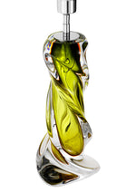 Eichholtz Table Lamp Carnegie décor. The solid hand-blown glass lamp base mixes green hues and clear glass to create