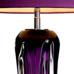 Eichholtz Table Lamp Castillo décor. The solid hand-blown glass lamp base mixes royal purple hues and clear glass to