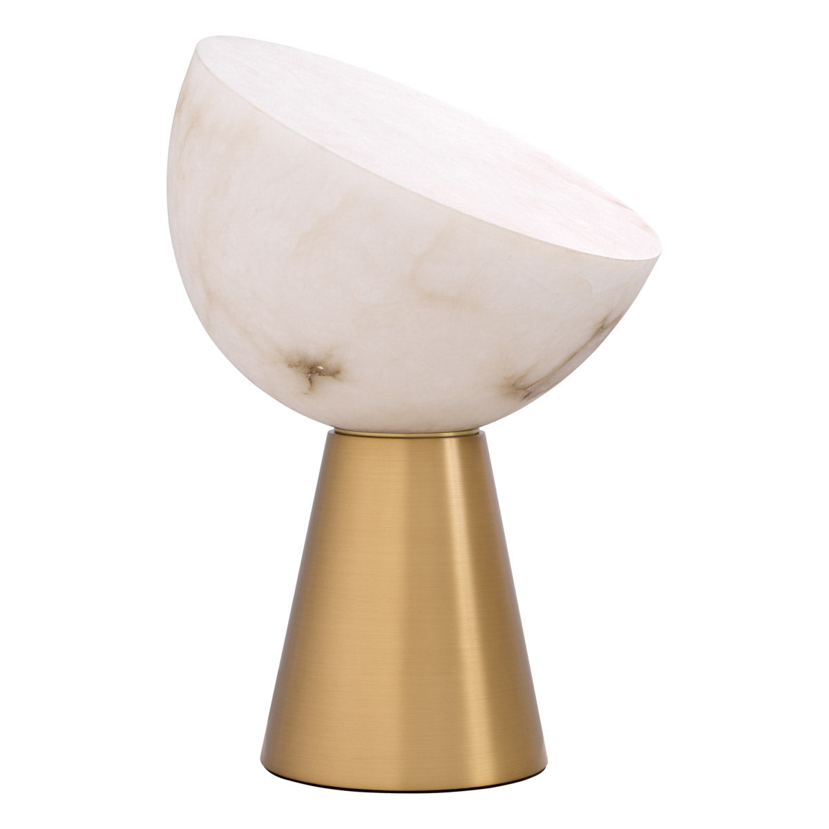 Eichholtz Table Lamp Chamonix Featuring a conical base with antique brass finish and an alabaster shade in the shape