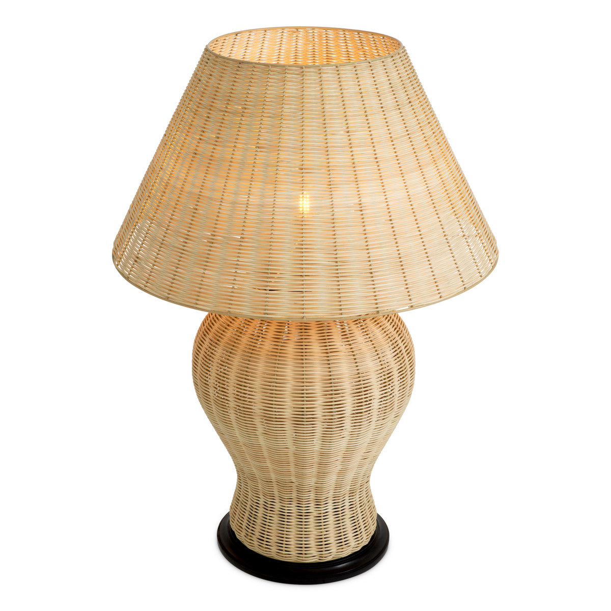 Eichholtz Table Lamp Dupoint décor. The natural rattan finish of the lamp is perfectly complemented by a matching shade,