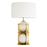 Eichholtz Table Lamp Eternity two balls of solid alabaster for a look of luxury. Supplied complete with an off-white