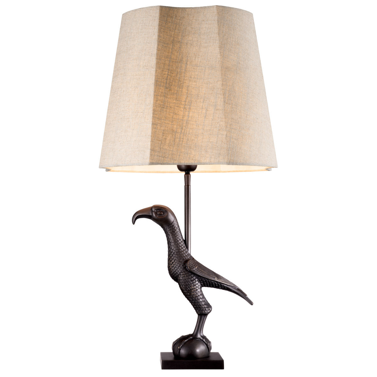 Eichholtz Table lamp Falcon to the art and architecture of the Middle Ages. This skillfully cast figure has been