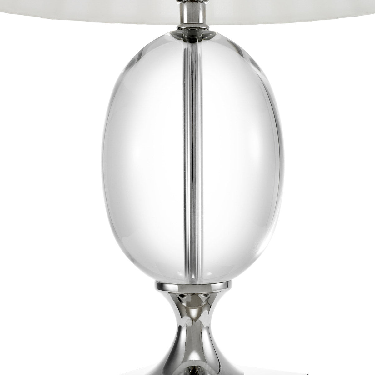 Eichholtz Table Lamp Galvin subtle glass base and a pleated white lampshade. The glass base has been expertly hand