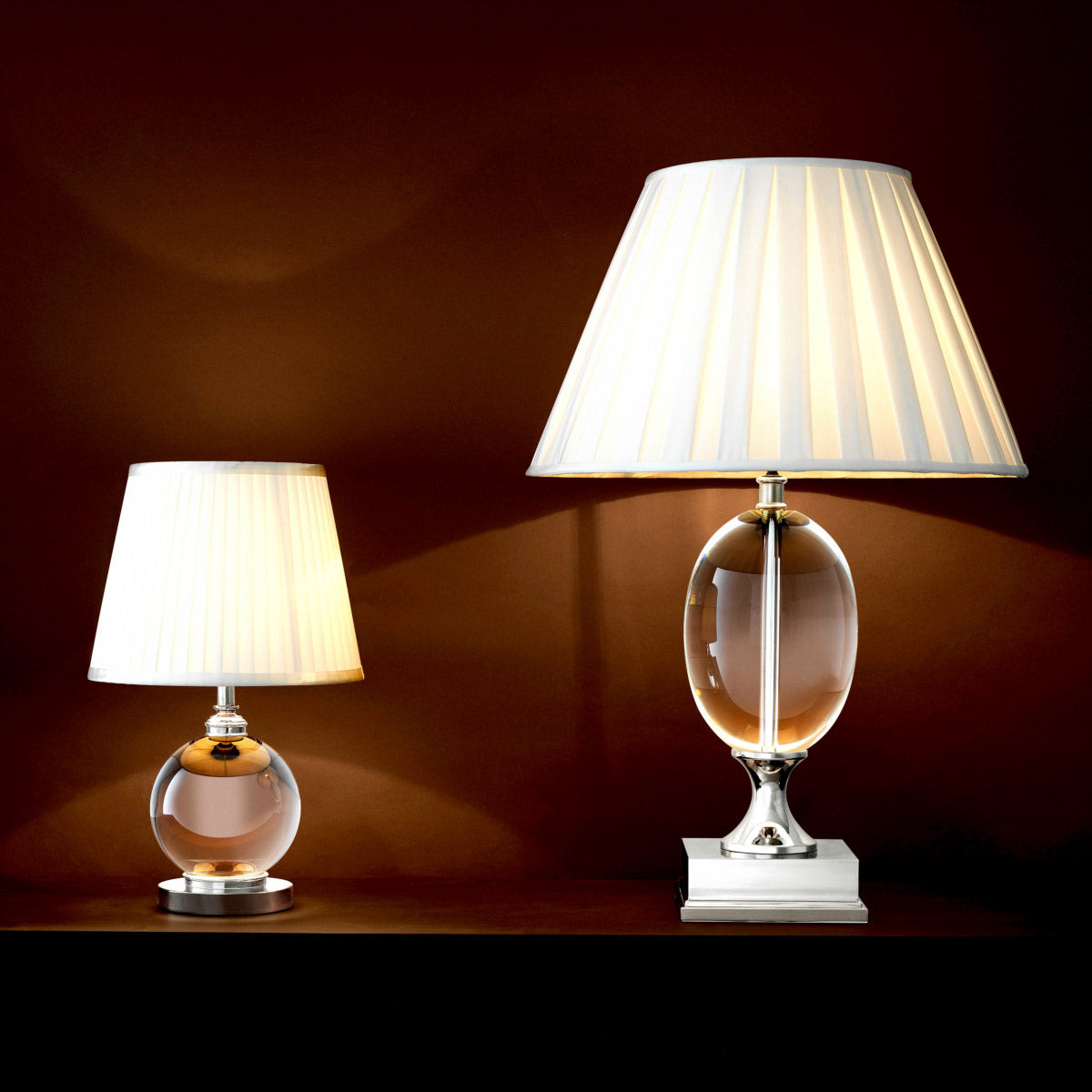 Eichholtz Table Lamp Galvin blown and mounted on a nickel finished base plate. A unique alternative with a little