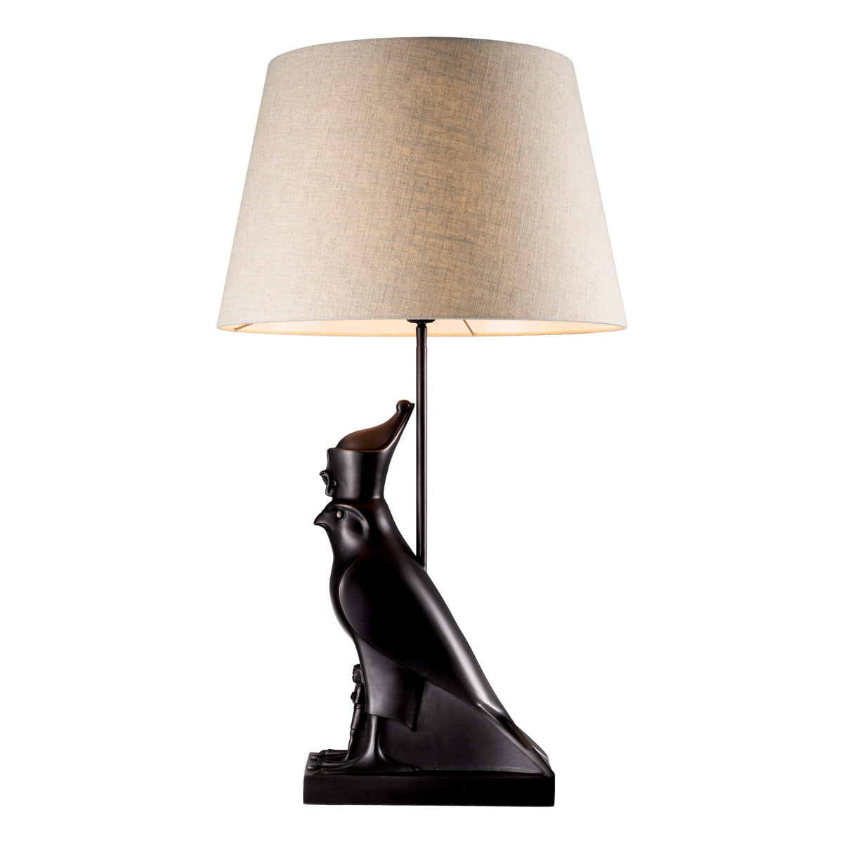 Eichholtz Table lamp Horus pays tribute to the pharaoh's deep connection with Horus, the falcon god of kingship. Their
