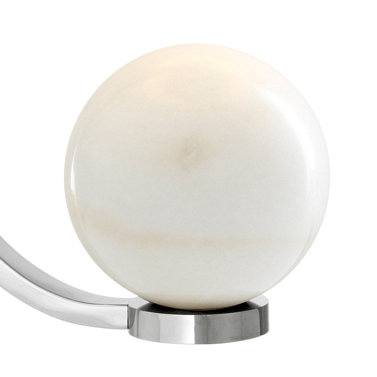 Eichholtz Table Lamp Luigi ball on a round pedestal base. It sports a stylish white lampshade. Table Lamp Luigi