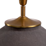 Eichholtz Table Lamp Moon Jar its lunar form, with a taupe and brushed-brass finish and a handmade linen-mix shade from