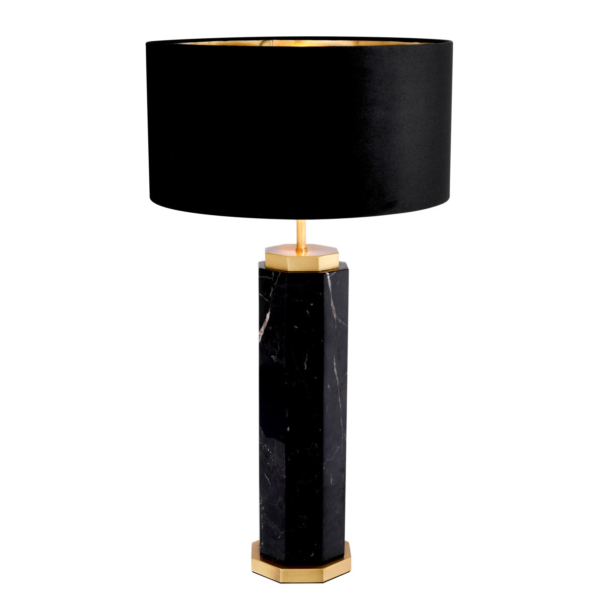 Eichholtz Table Lamp Newman with antique brass details as an integral part of the design. Completed to perfection by