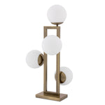 Eichholtz Table Lamp Pascal brushed brass finish. 4 white glass spheres add an elegant style to this vintage style