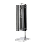 Eichholtz Table Lamp Pimlico lamp base with nickel finish has a sculptural exterior with smoke glass rods that encourages