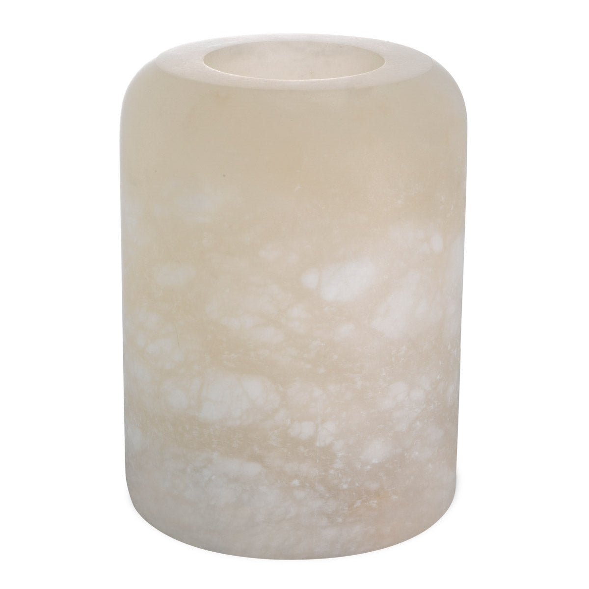 Eichholtz Tealight Holder Intense L is totally unique. The semi-transparent alabaster lets a soft warm glow from the candlelight shine