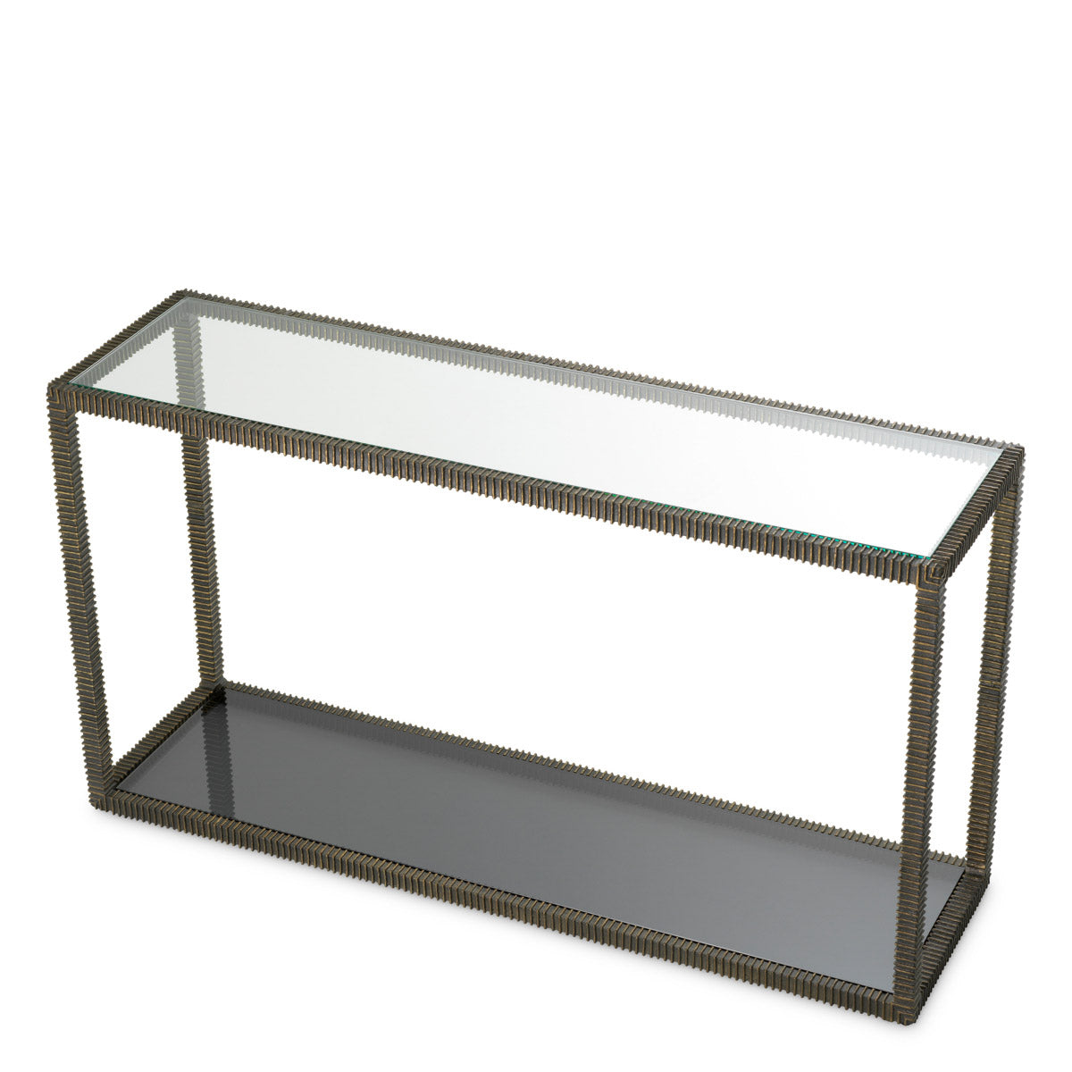 Console Table Bethesda Bronze highlight finish | clear glass | smoke glass Tables TM0356 4