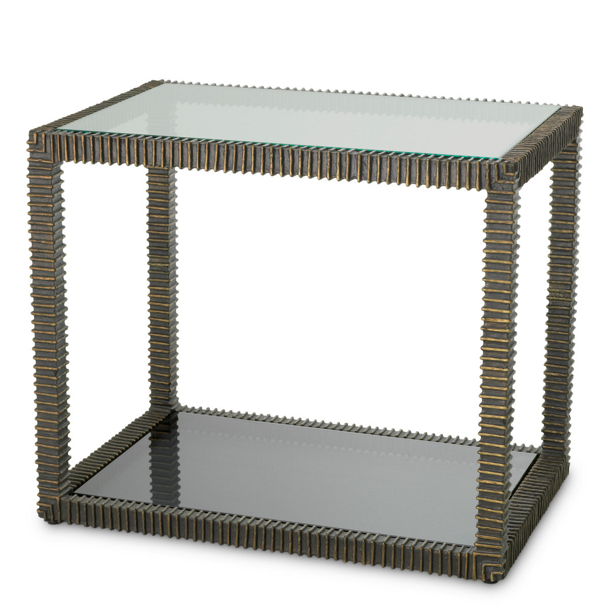 Side Table Bethesda Bronze highlight finish | clear glass | smoke glass Tables TM0358 2
