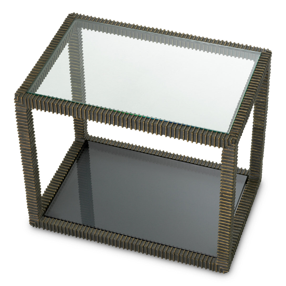 Side Table Bethesda Bronze highlight finish | clear glass | smoke glass Tables TM0358 4