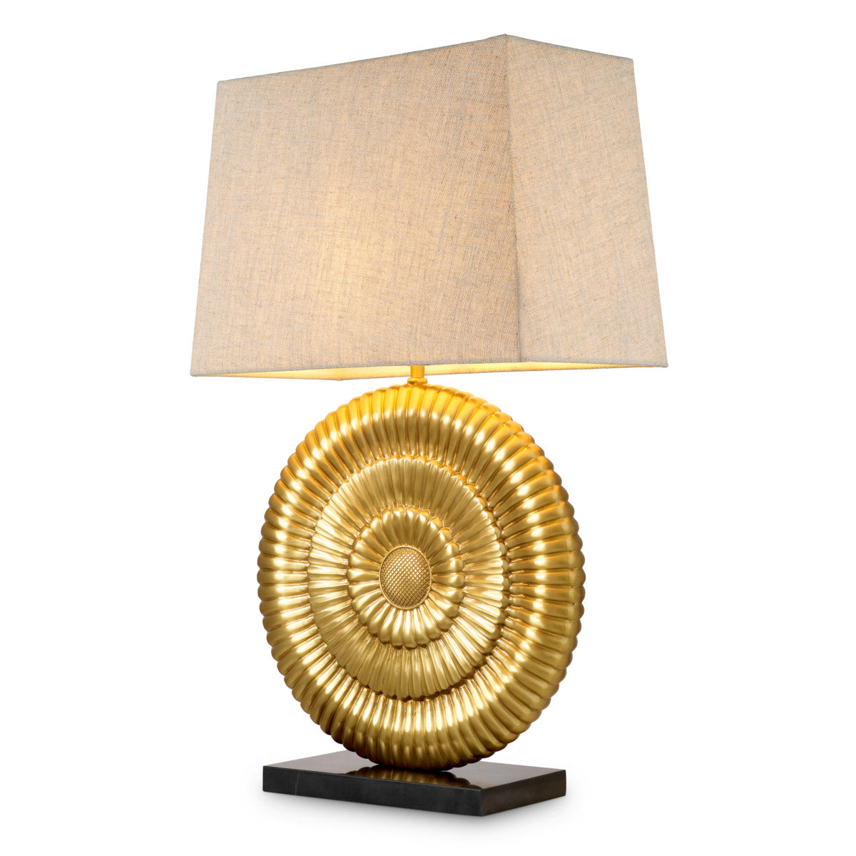 Table lamp Ramble Antique gold finish | black granite base, Including linen mix shade Lighting TM0400UL 2