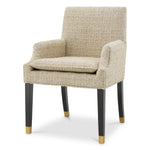 Dining Chair Clayton Winslow chenille beige | black & brass finish legs 94% polyester | 6% acrylic Chairs & Sofas TMA0348 2