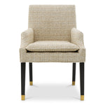 Dining Chair Clayton Winslow chenille beige | black & brass finish legs 94% polyester | 6% acrylic Chairs & Sofas TMA0348 4