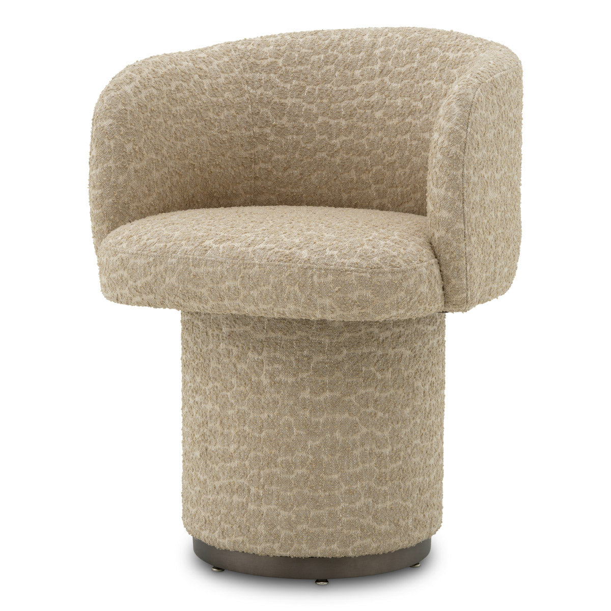 Dining Chair Marly Jacquard beige | bronze finish swivel base 73% polyester | 18% viscose | 9% linen Chairs & Sofas TMA0401 2