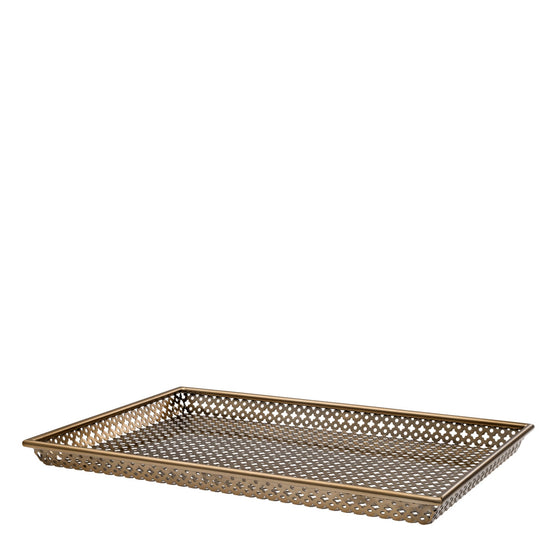 Eichholtz Tray Sirenuse rectangular L Create a captivating centre piece with the Sirenuse L Tray. With its gorgeous openwork quatrefoil