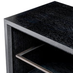 Eichholtz TV Cabinet Hennessey L inner frame with 4 compartments, it features an open build, sleek silhouette, and integrated storage,
