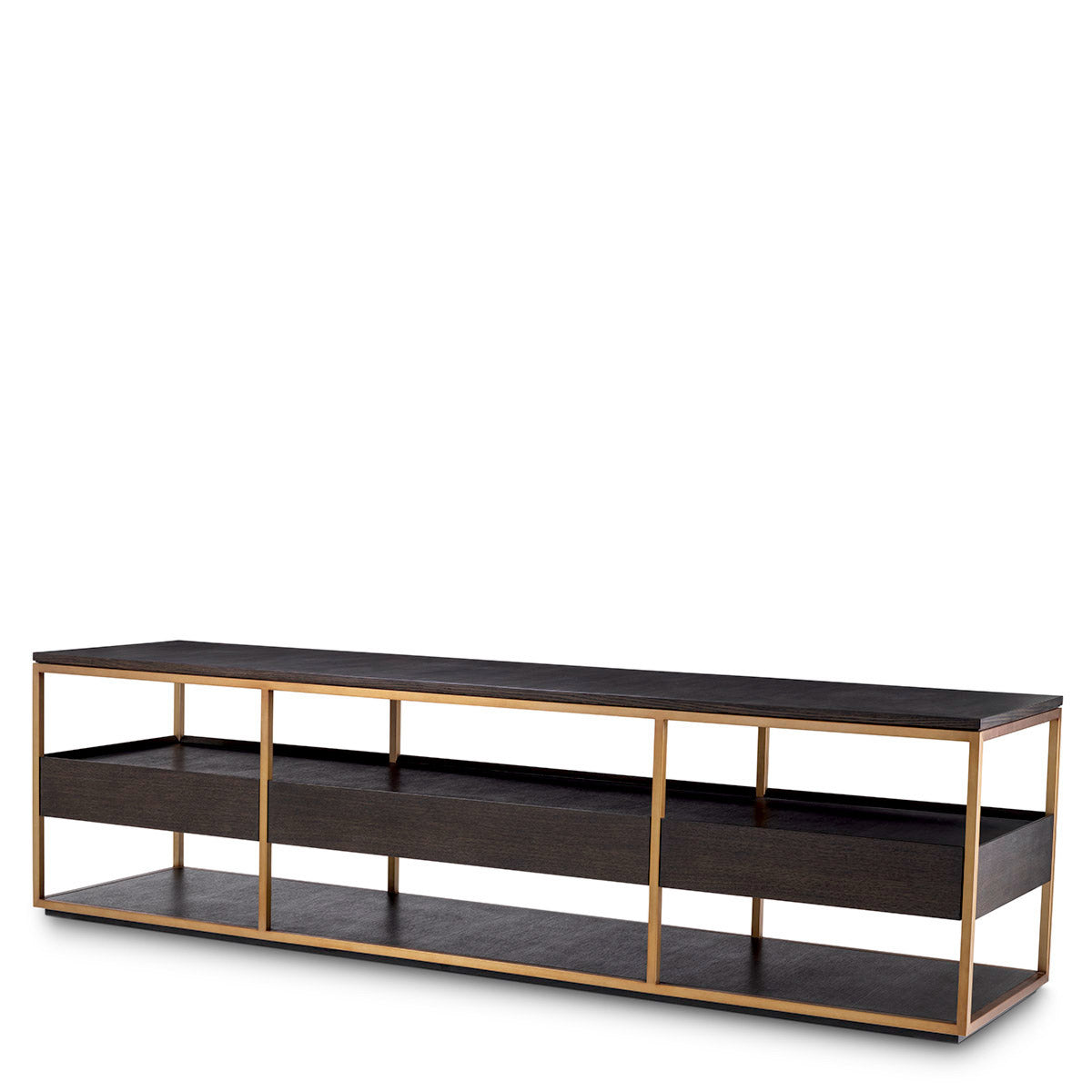 Eichholtz TV Cabinet Parker L With a geometric structure and a straight silhouette, the large Parker TV Cabinet is a