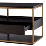 Eichholtz TV Cabinet Parker L storing your electronic devices, DVD collections and the like. The frame has a brushed brass
