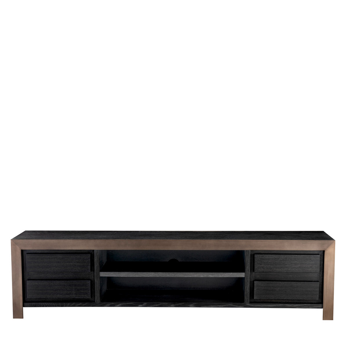 Eichholtz TV Cabinet Talbot the big game or a movie night. Finished in charcoal grey oak veneer and decorated