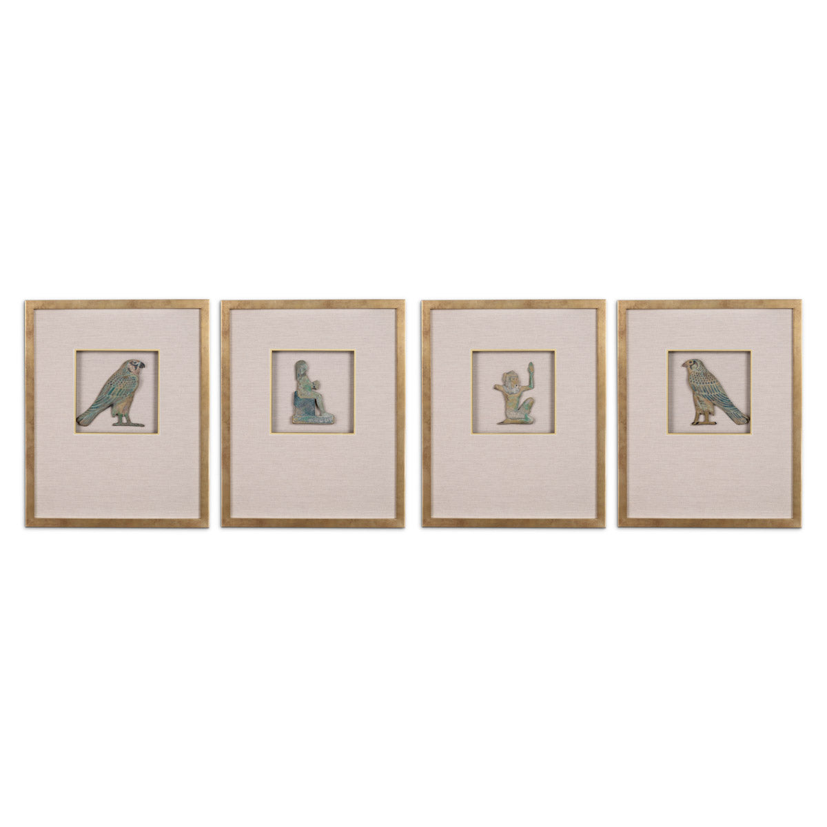 Eichholtz Wall Art Inlay Hermopolis set of 4 The "Inlay Hermopolis Set of 4" is a captivating blend of history and artistry. Encased