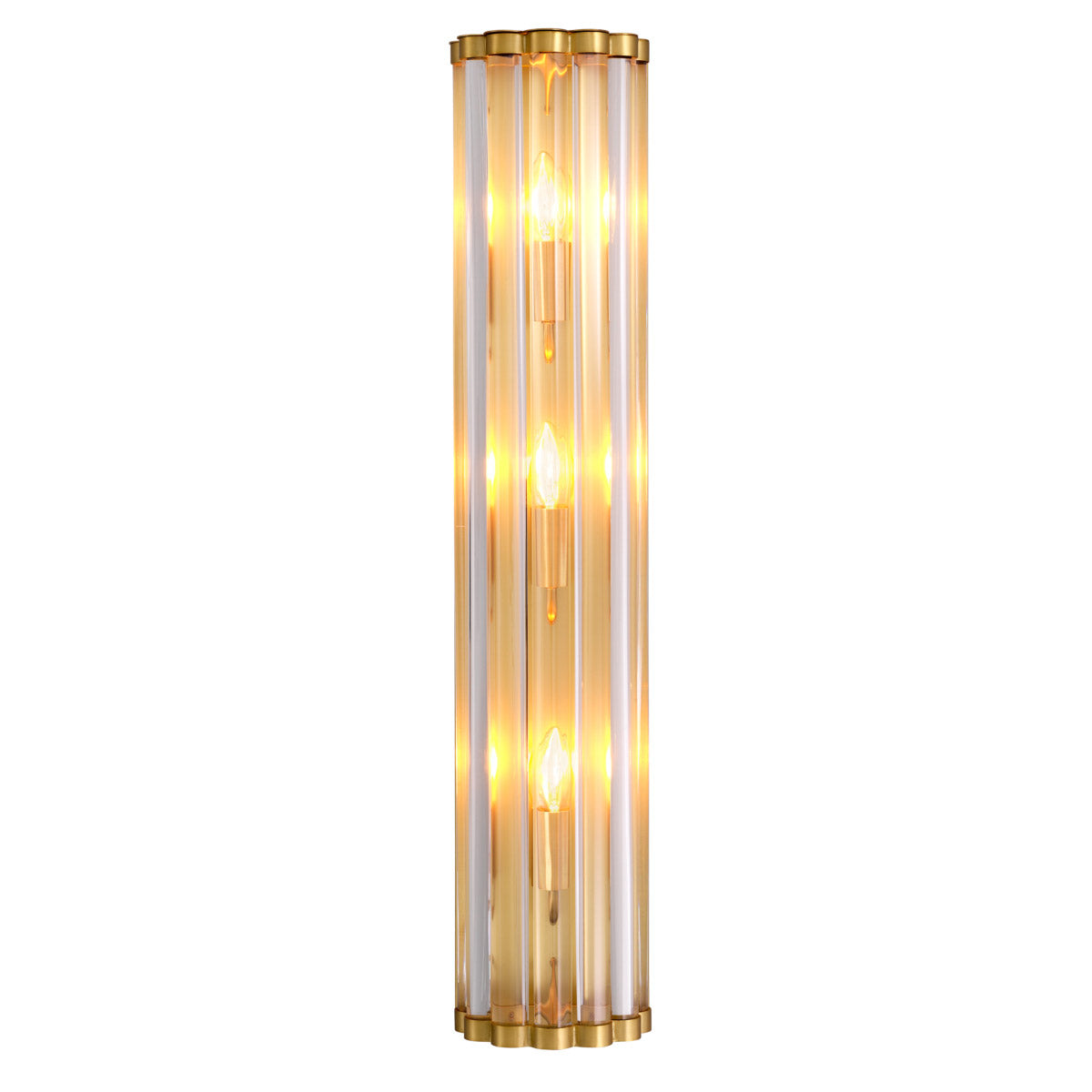 Eichholtz Wall Lamp Amalfi to your home décor. It features a cylindrical formation of glass rods with a double