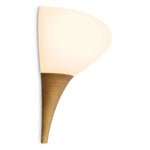 Eichholtz Wall Lamp Duco a funnel-shaped holder and an elliptical white glass shade that casts an ambient light on