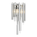 Eichholtz Wall Lamp Gigi fixture features a semi-circular tapered body with rods of clear glass and nickel finished metal.