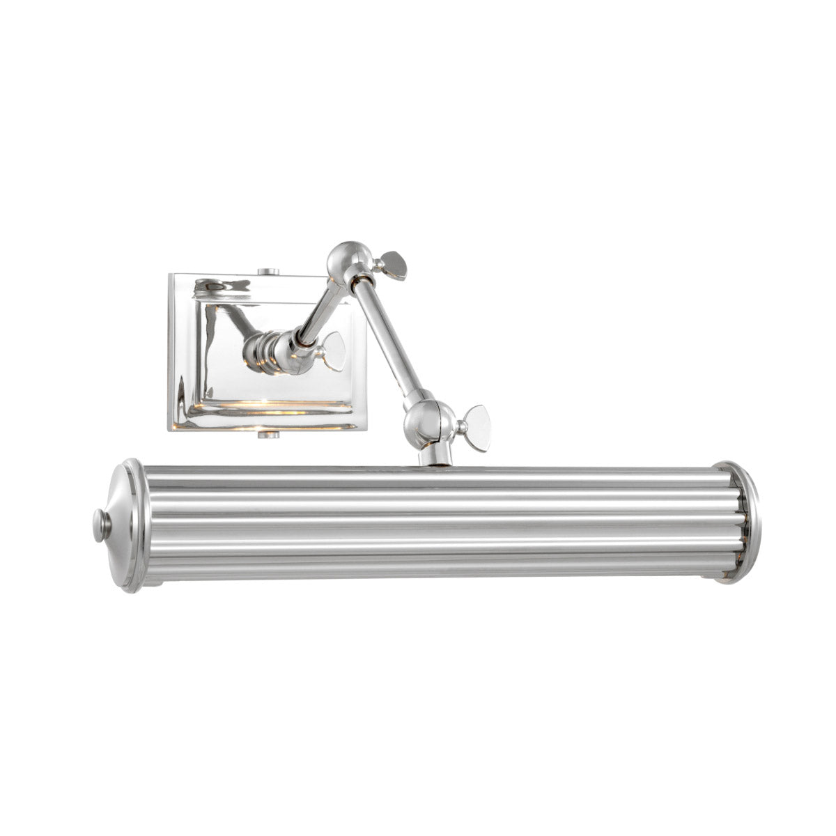 Eichholtz Wall Lamp Luca S light. It features a nickel finish and has two multi-directional and lockable swivel joints to
