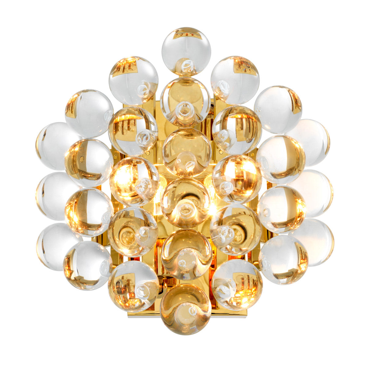 Eichholtz Wall Lamp Mylo glamorous sconce is ideal for lighting up your lounge or dining room. The nickel finished