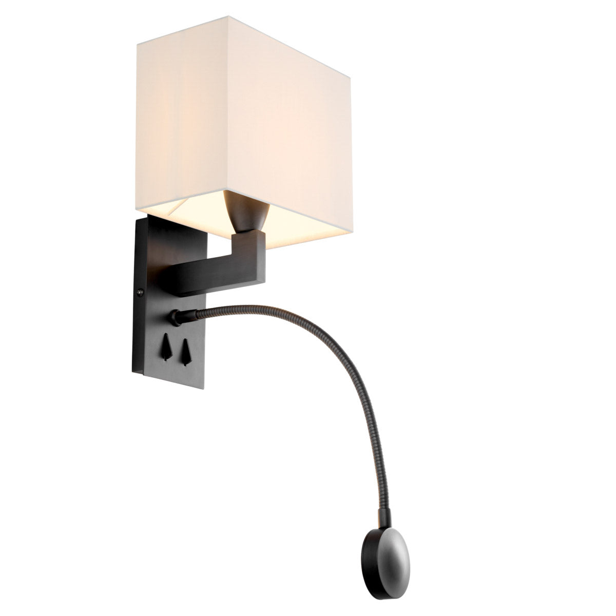 Eichholtz Wall Lamp Reading finish and comes with a white pleated lampshade. Wall Lamp Reading Crafted by Eichholtz this
