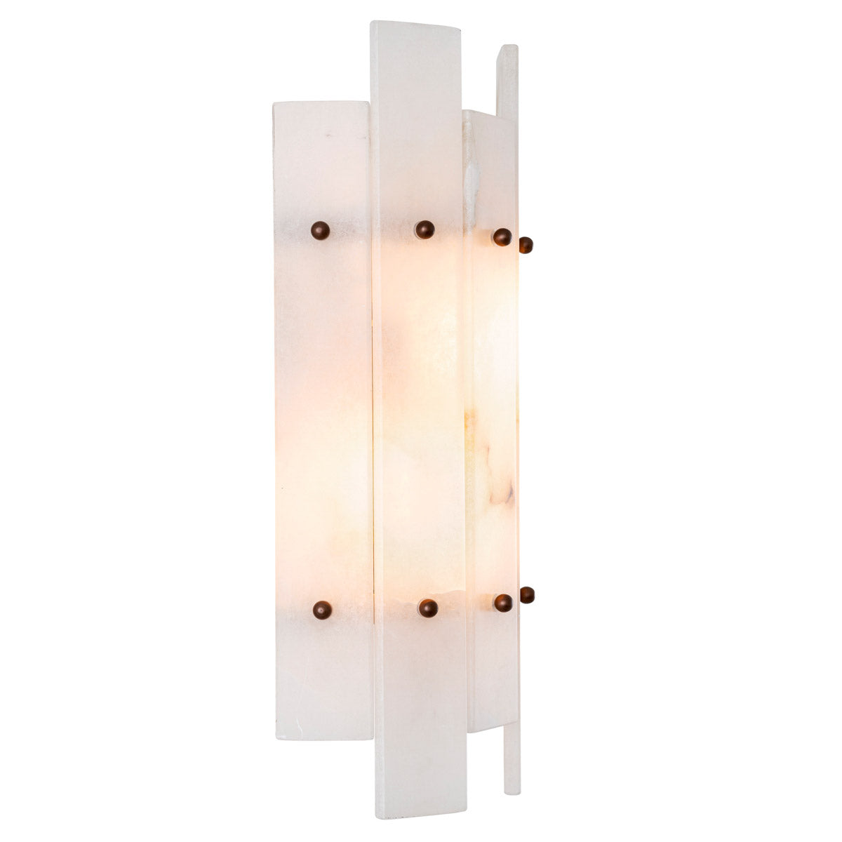 Eichholtz Wall Lamp Ruby finish and a semi-circular shade of translucent alabaster plates. Wall Lamp Ruby Crafted by Eichholtz