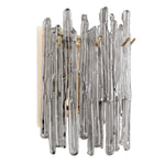 Eichholtz Wall Lamp Saint Roch Single with a light brushed brass finish and richly decorated with smoked glass icicles, this magnificent