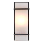 Eichholtz Wall Lamp Spike S bronze highlight finish frame with a translucent shade of alabaster, it creates a pleasant, relaxed