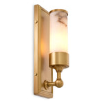 Eichholtz Wall Lamp Valentine alabaster shade, crafted from nature's own hand, showcases unique variations in color, opacity, and intricate