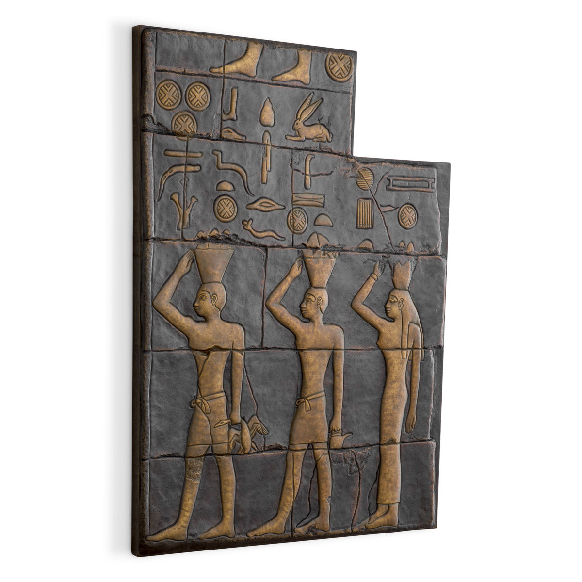 Eichholtz Wall Object Akhtihotep the Tomb of Akhtihotep, this brass sculpture boasts a rich bronze finish. It skillfully portrays