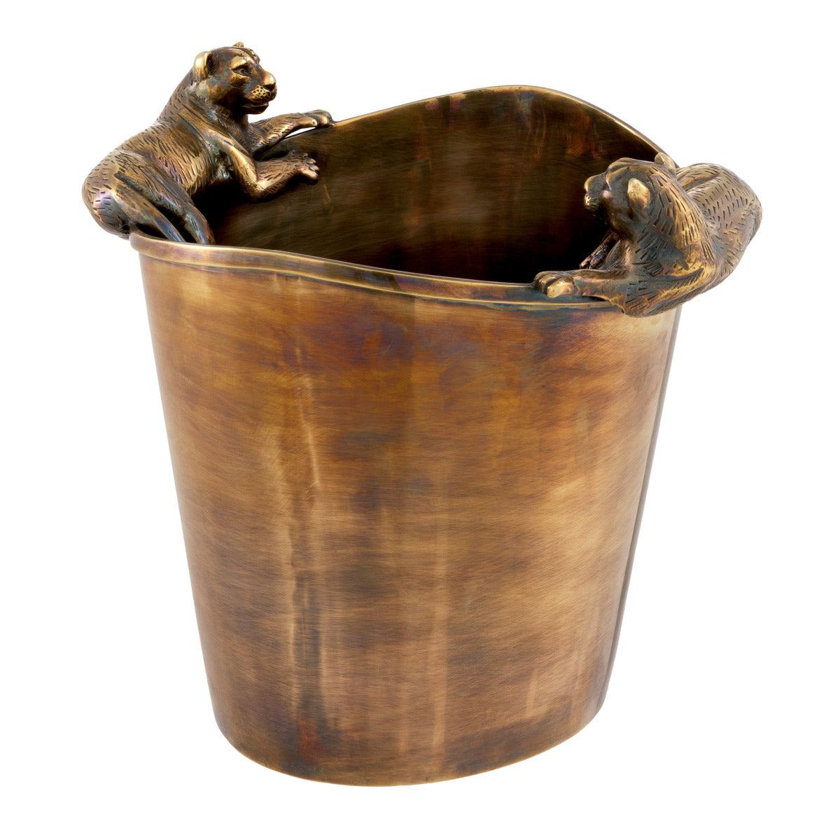 Eichholtz Wine Cooler Jordan intricate puma figures and finished in vintage brass, this extraordinary ice bucket will be a